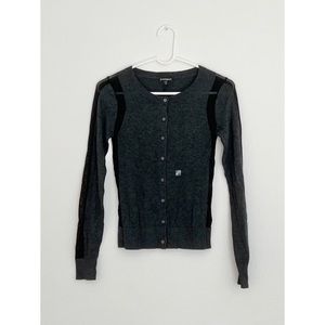 Express Grey Cardigan with Black Netting